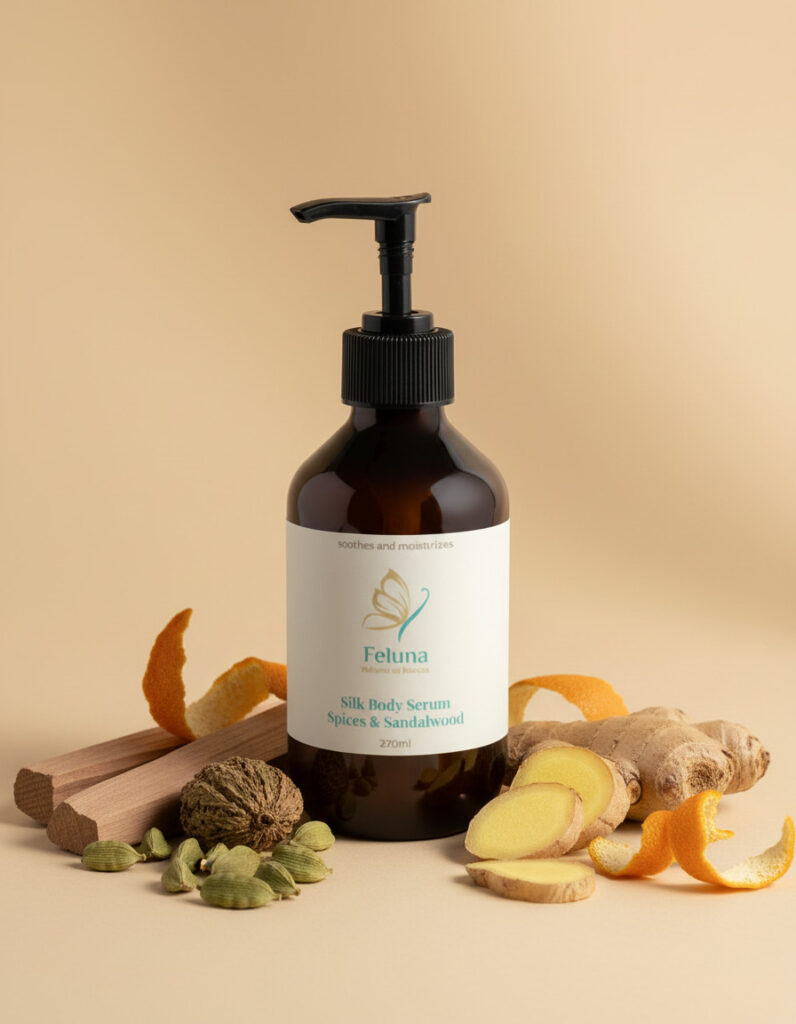 Silk Skin Body Serum, Spices & Sandalwood