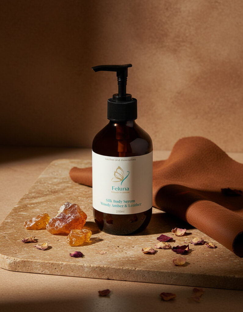 Silk Skin Body Serum, Woody Amber & Leather